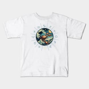 ZODIAC Cancer - Astrological CANCER - CANCER - ZODIAC sign - Van Gogh style - 9 Kids T-Shirt